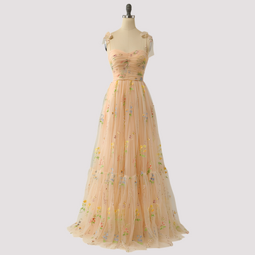 Livia - Elegant Ball Dress with Floral Embroidery
