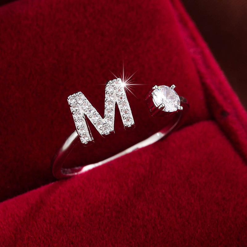 Nova – Modern open ring with initial