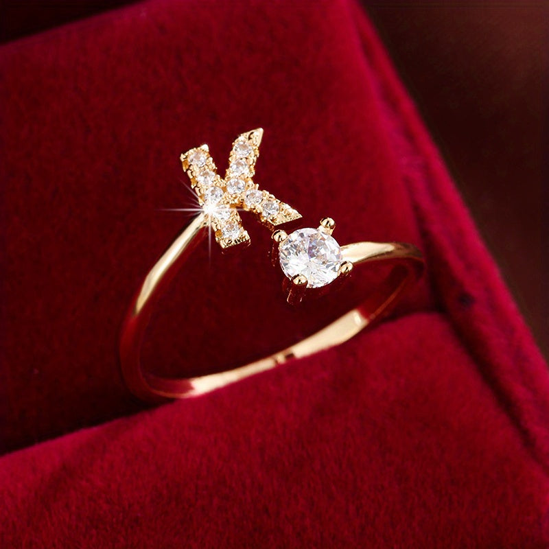 Nova – Modern open ring with initial