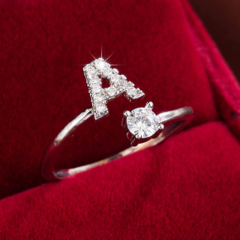 Nova – Modern open ring with initial