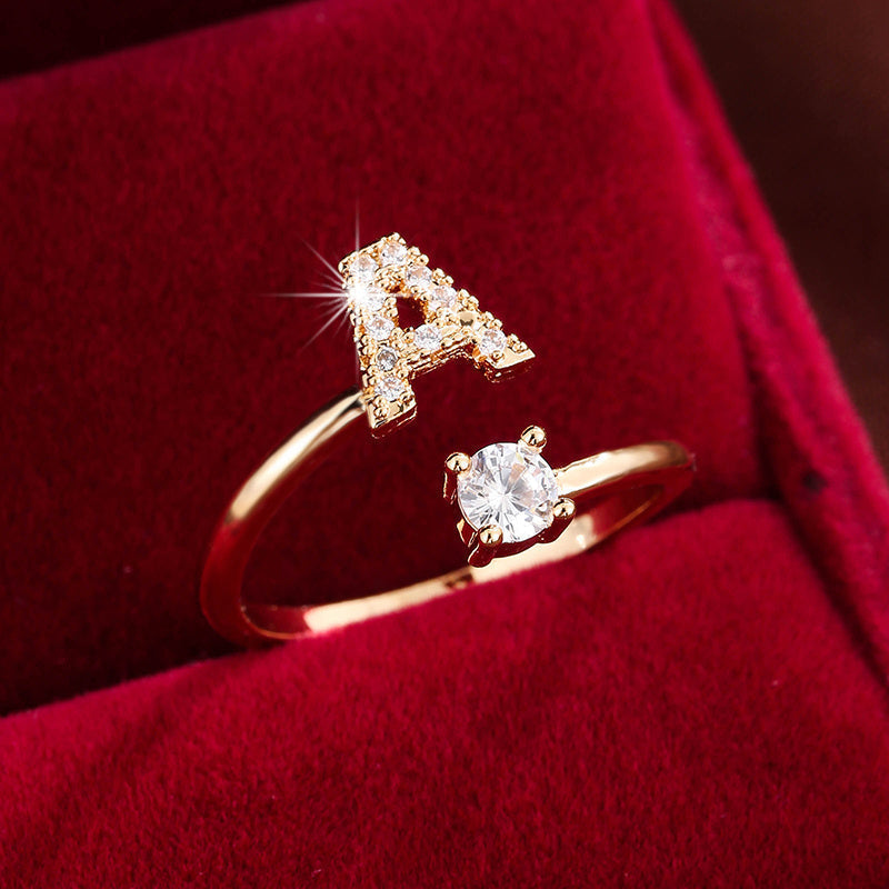 Nova – Modern open ring with initial