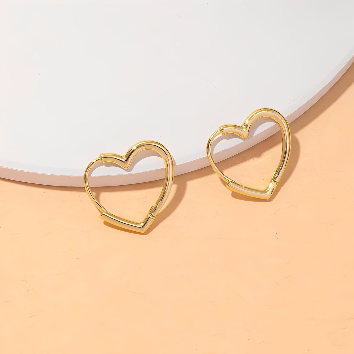 Lena – Gold Heart-Shaped Earrings (pair)