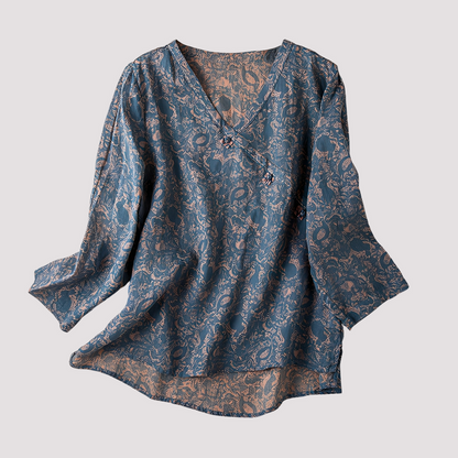 Monica - Stylish women's blouse with floral pattern