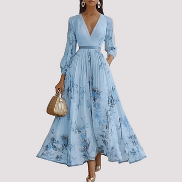 Leah - Floral Long Sleeve Midi Dress