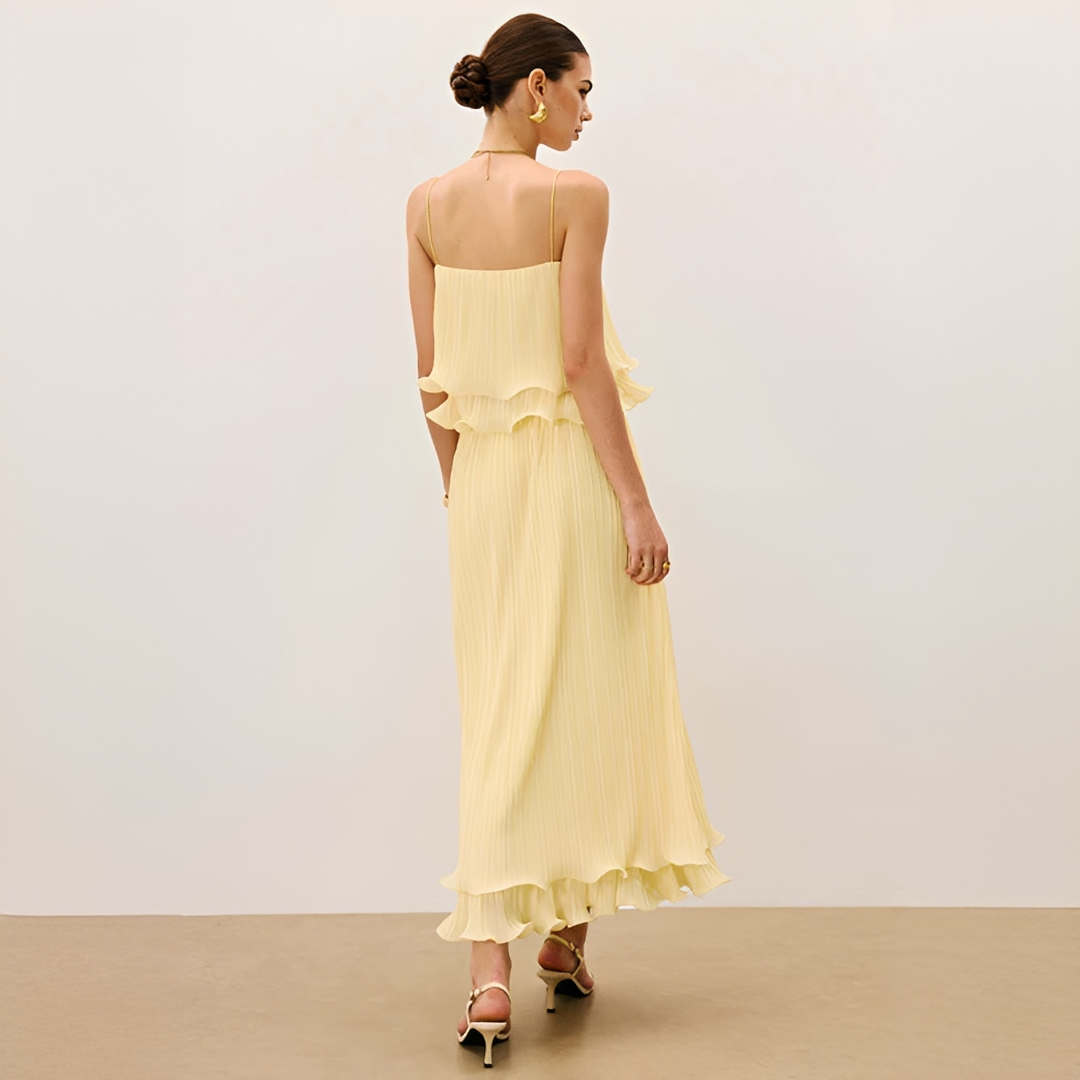 Daphne - Stylish Pleated Skirt Set
