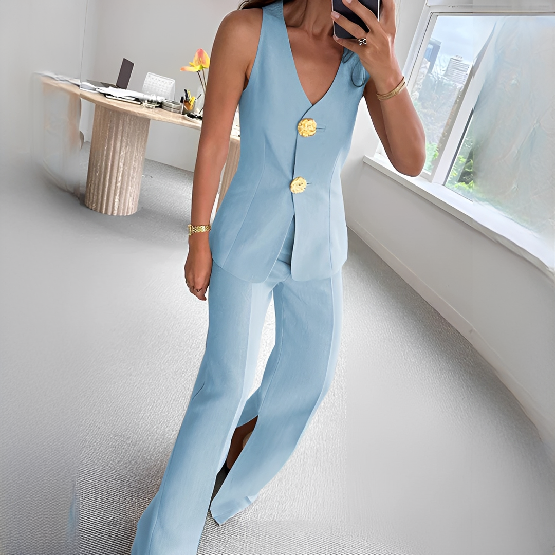 Verna - Casual sleeveless top and pants set