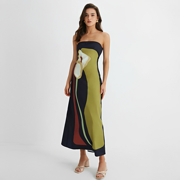 Delaney - Elegant Floral Tube Top Dress