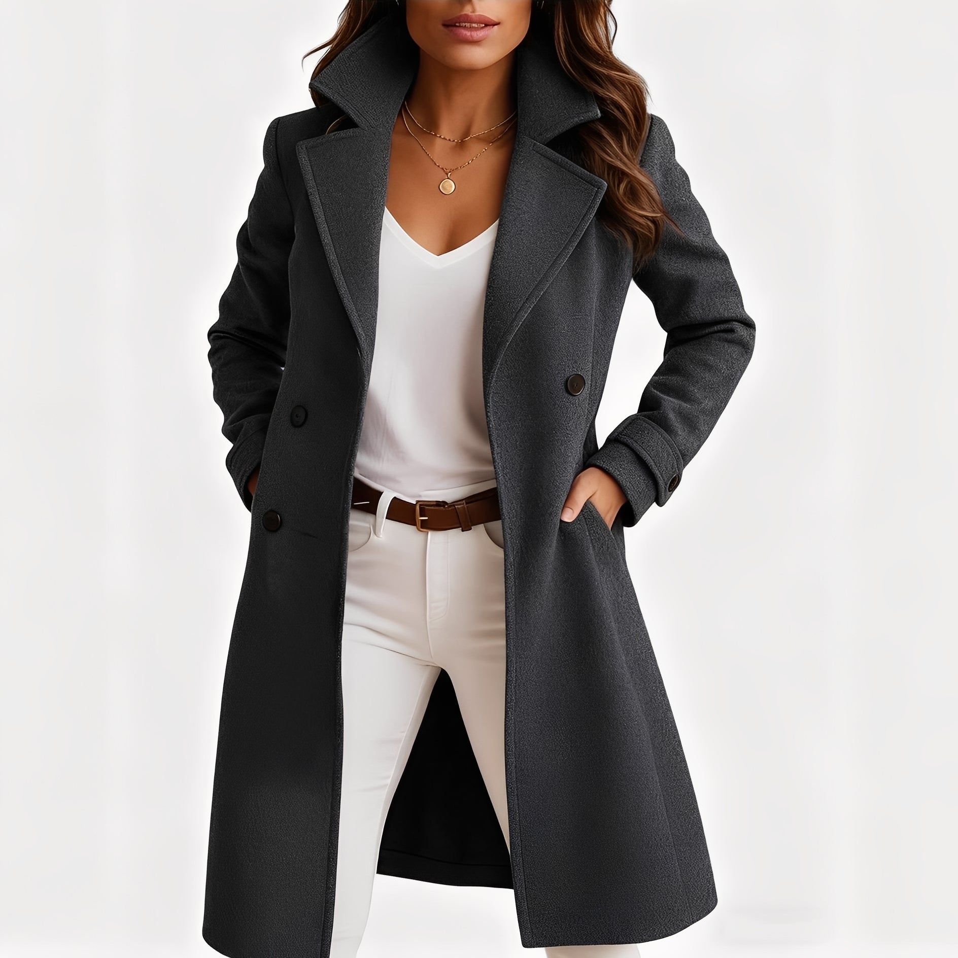 Camille - Elegant Women's Coat in Single-Breasted Design