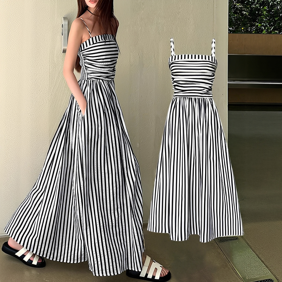 Cindy - Elegant Striped Maxi Dress