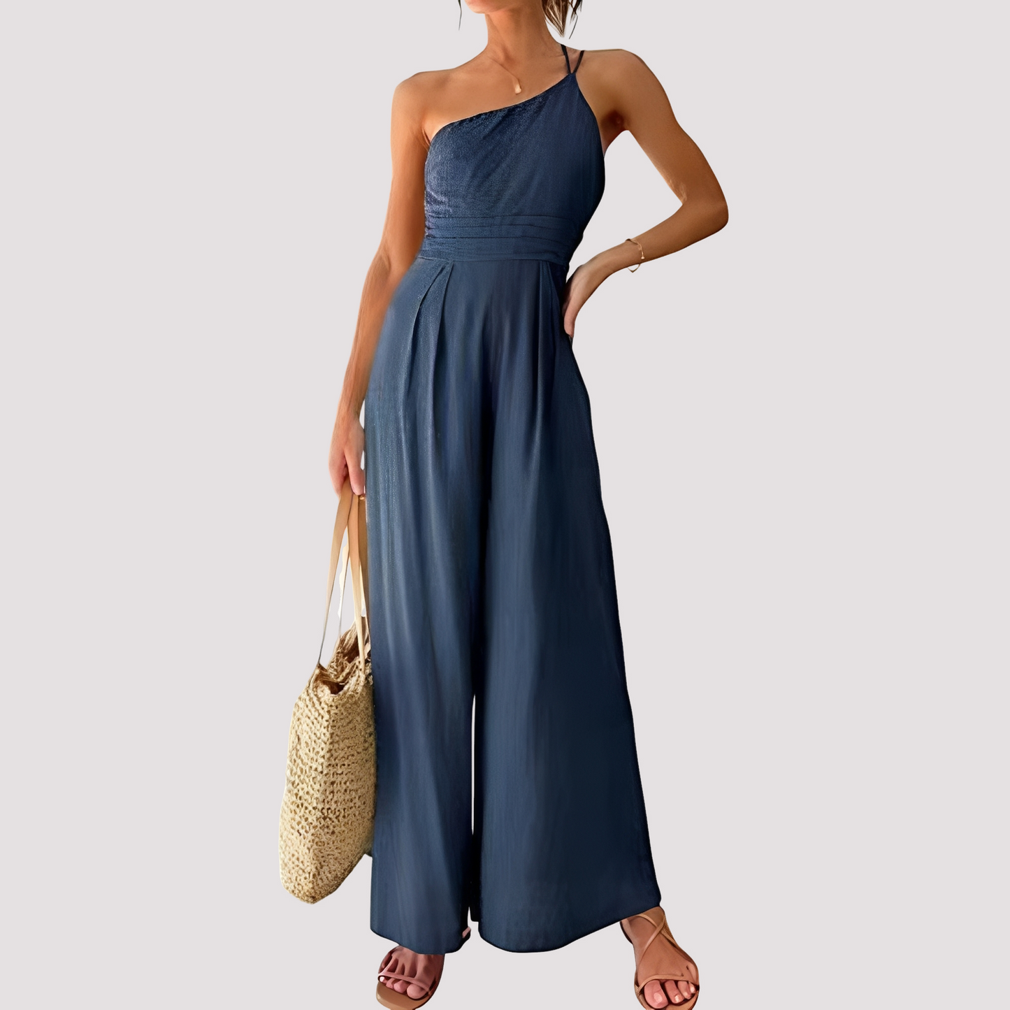 Carla - Stylish one-shoulder wide-leg jumpsuit for women