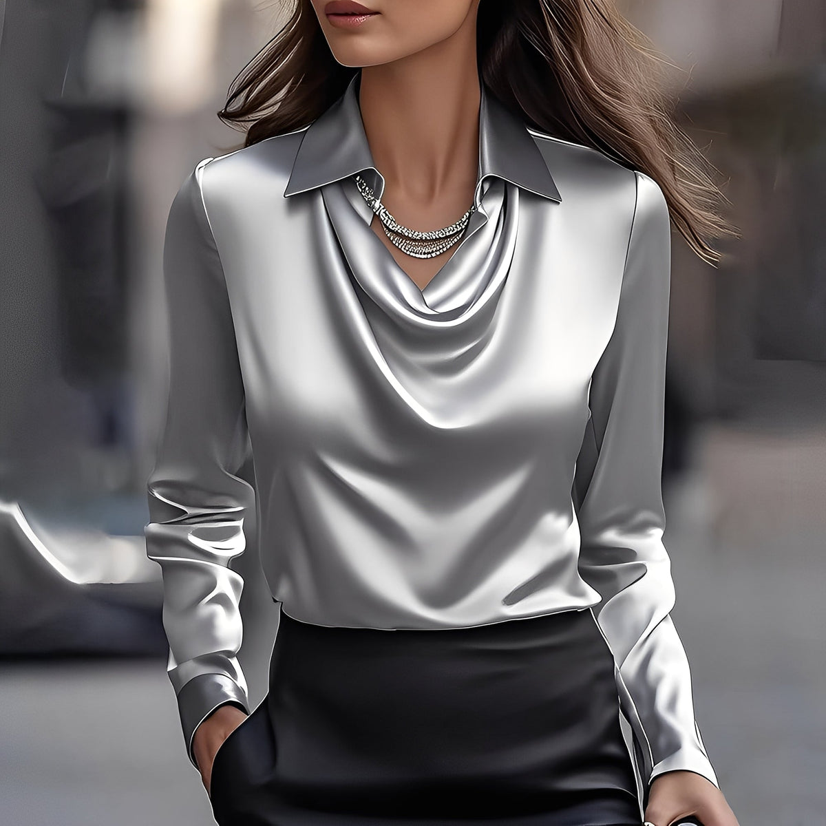Laurentine - Sophisticated Blouse with Long Sleeves for Women