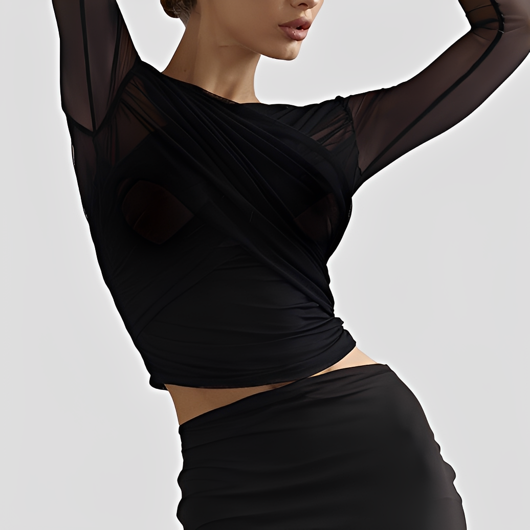 Cara - Stylish Ruched Long Sleeve Blouse