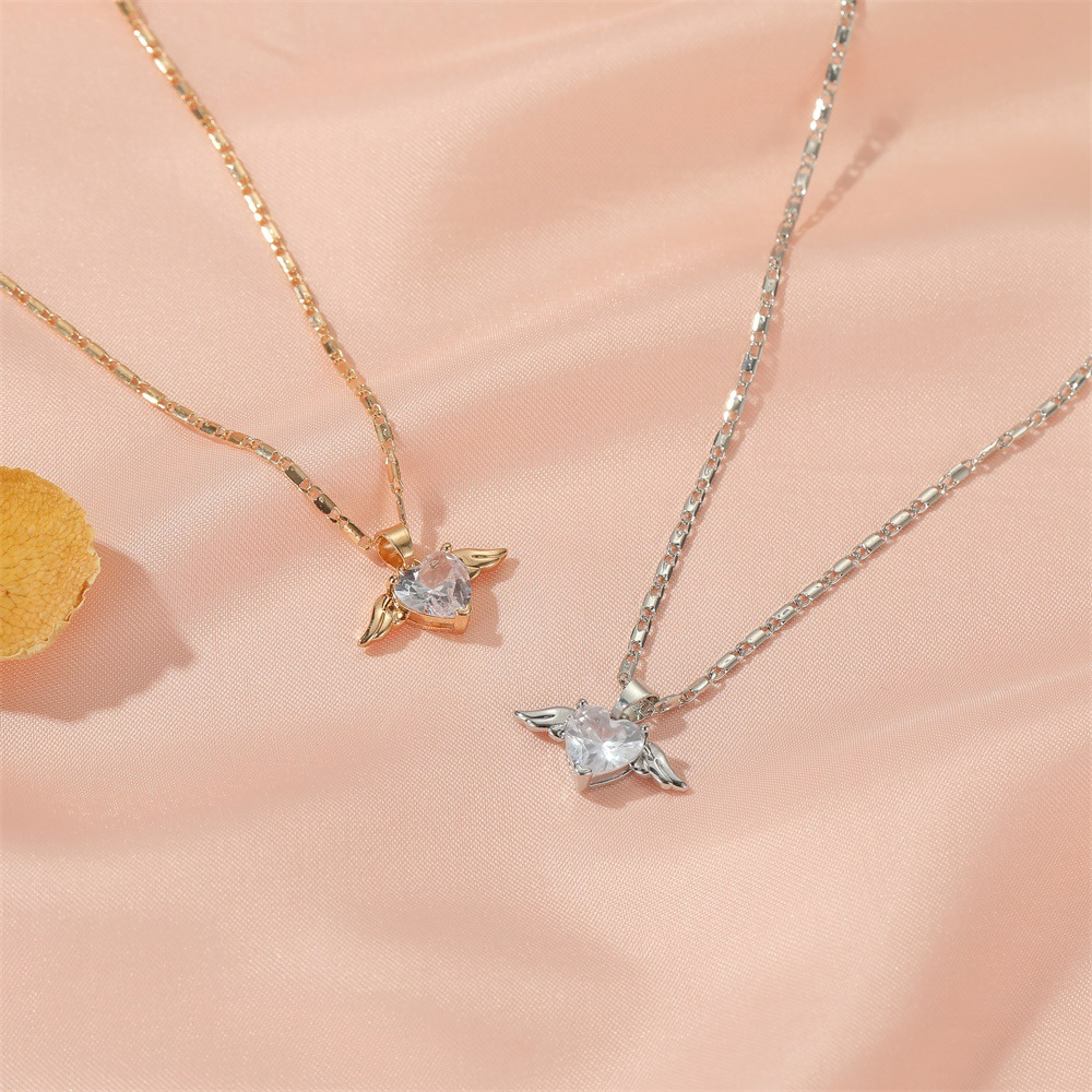 Love Wing Necklace - Chain Hearts and Wings