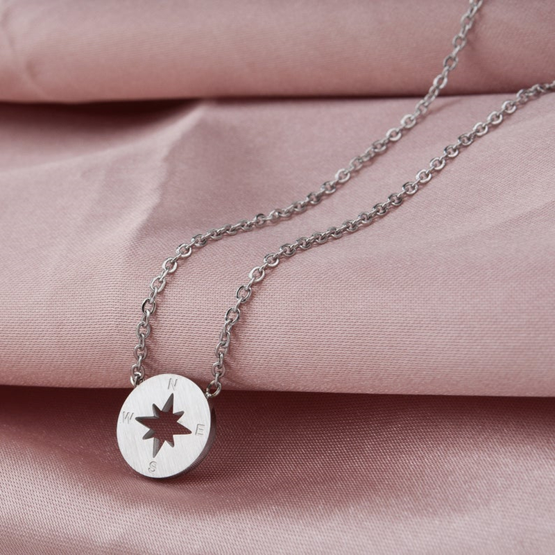 Runder Kompass - Charm Necklace