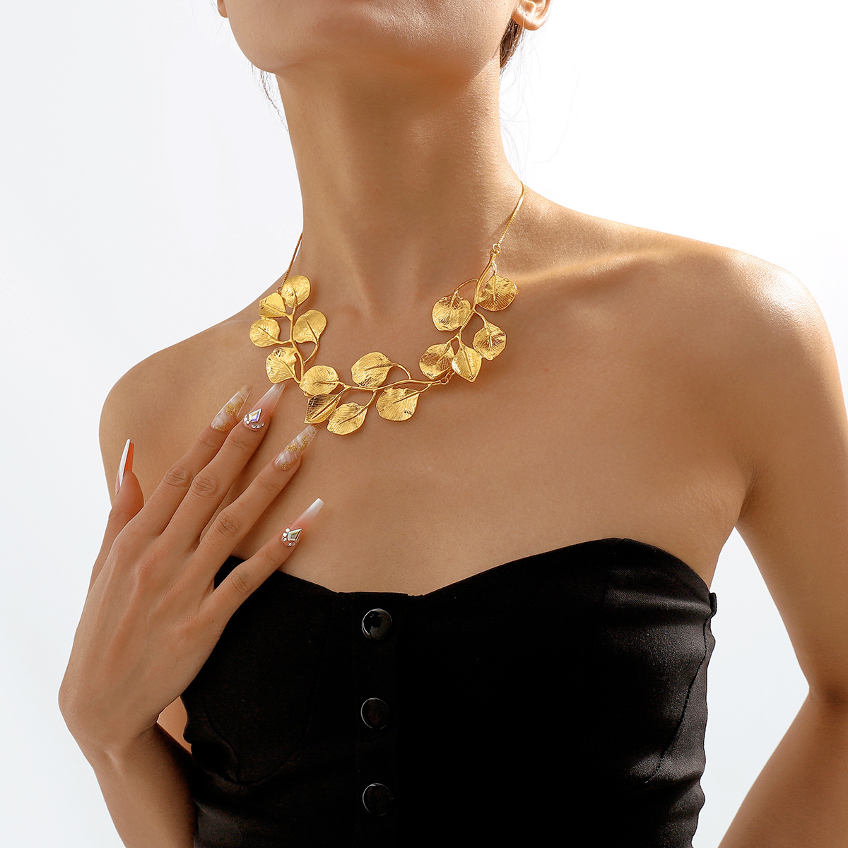 Golden Leaf - Vintage Fig Leaf Necklace