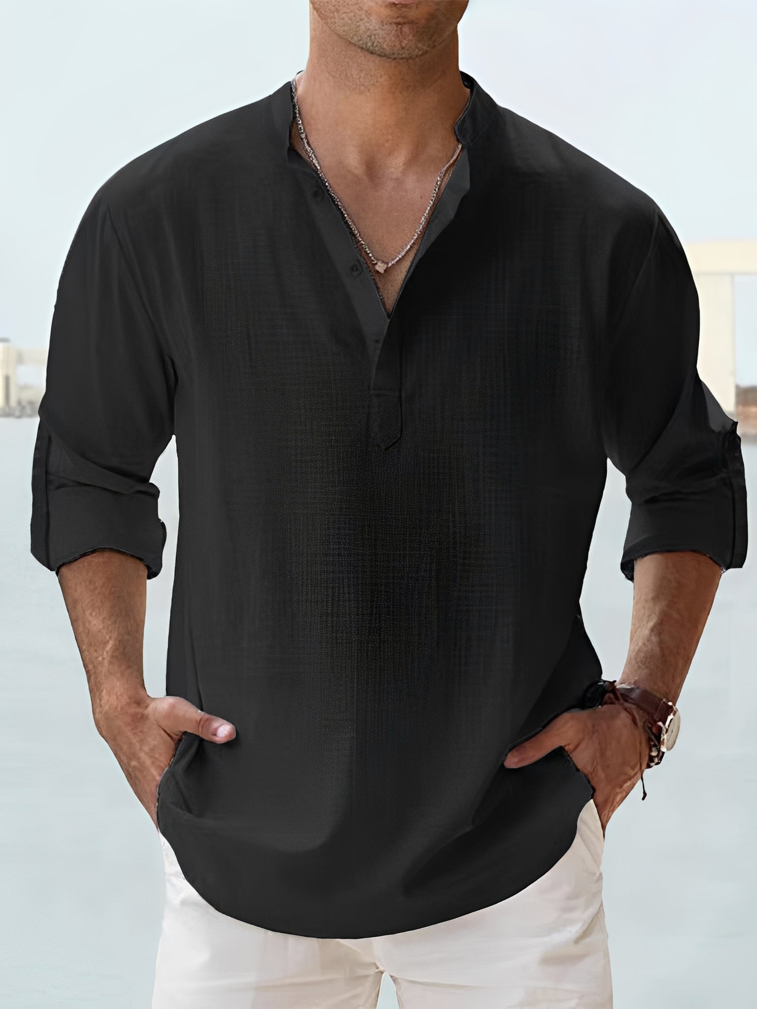 Ronnie – Long-sleeve shirt for men – for warm days in a casual look