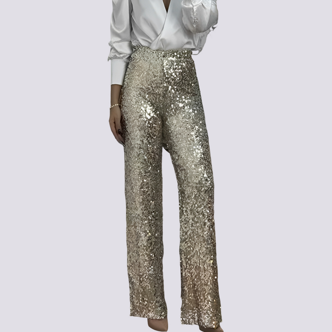 Mandy - High Waist Sequined Trousers