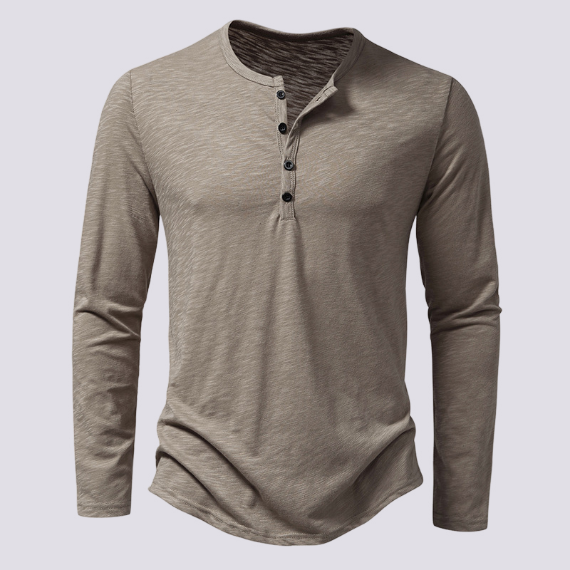 Tony - Casual long-sleeve shirt with button placket for men