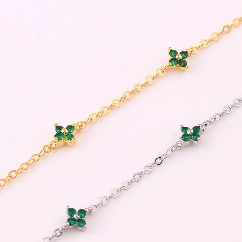 Clover Flower CZ - Inlay Necklace