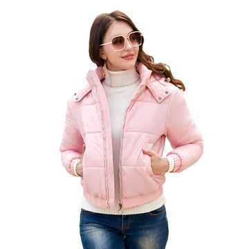 Yazmin - A thick, shiny women's jacket with hood