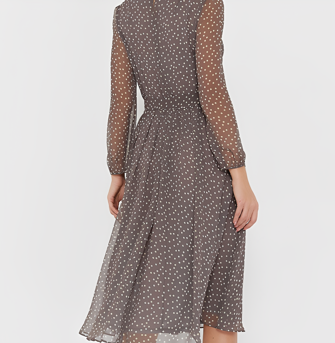 Tessa - Chic Long Sleeved Polka Dot Dress