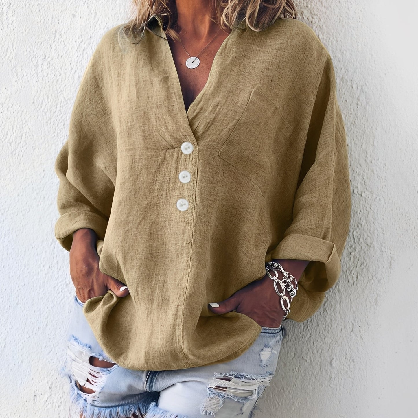 Sandra - Casual Long Sleeve Shirt for Women