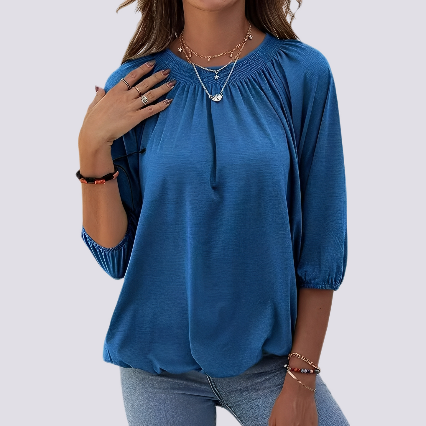 Telsa - Casual crew neck blouse for women