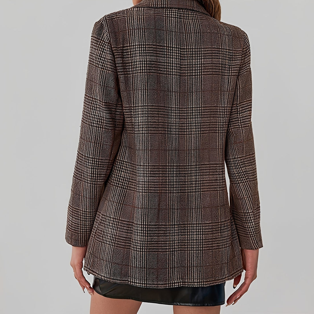 Eshal - Fashionable Plaid Blazer