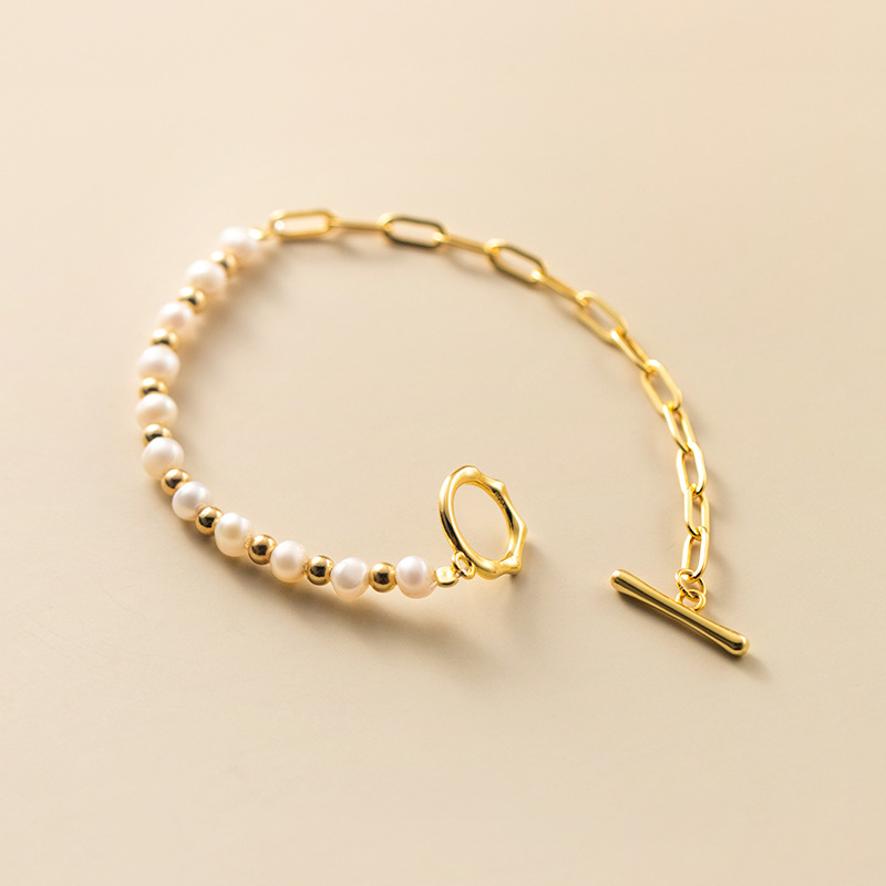 Half-Side Pearl Bracelet - Half and Half Pearl Bracelet