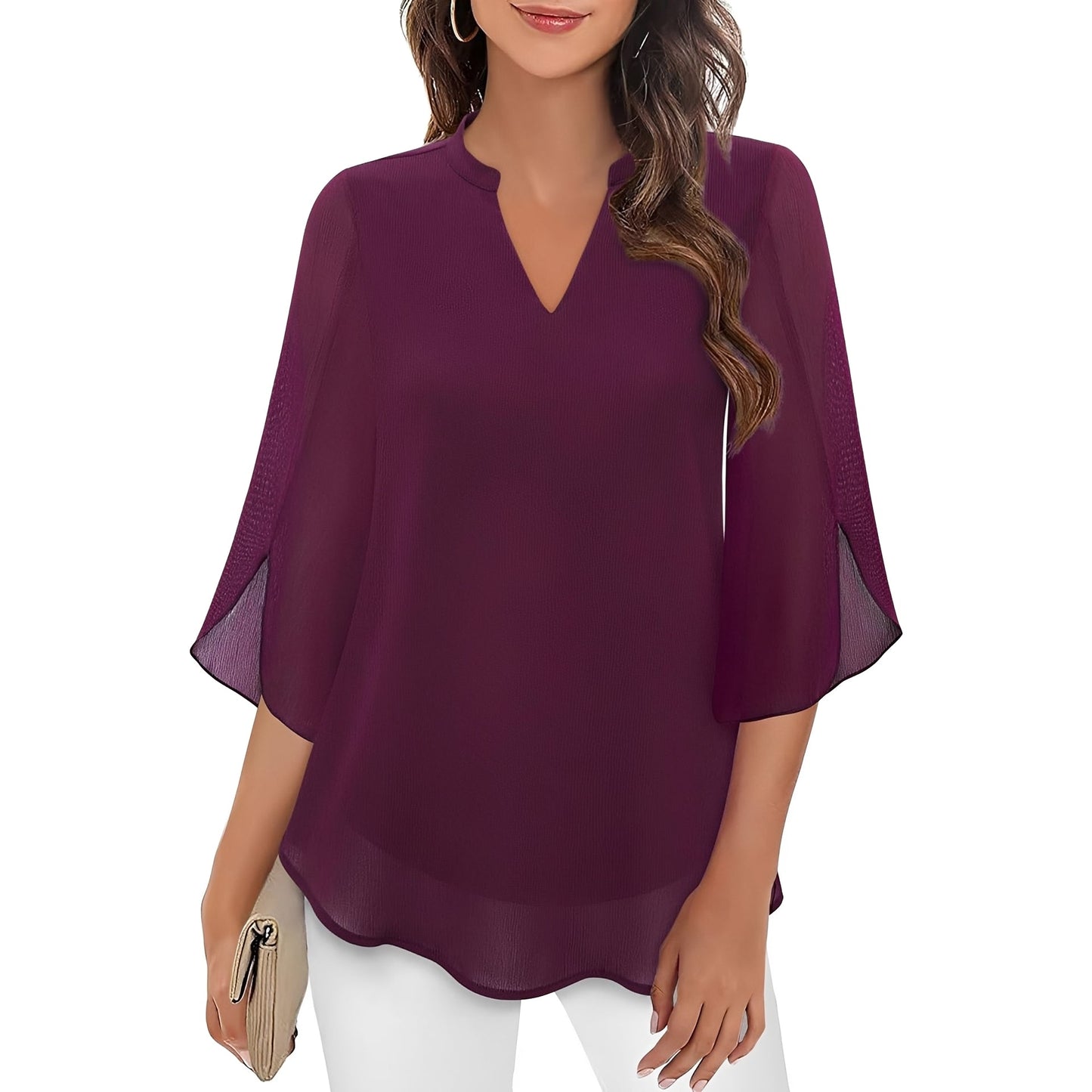 Vanessa - Women's Loose V-neck Blouse