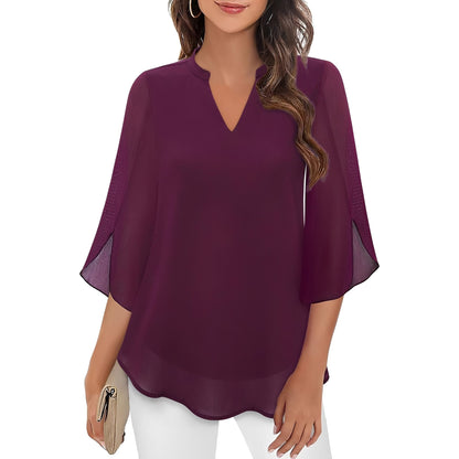 Vanessa - Women's Loose V-neck Blouse