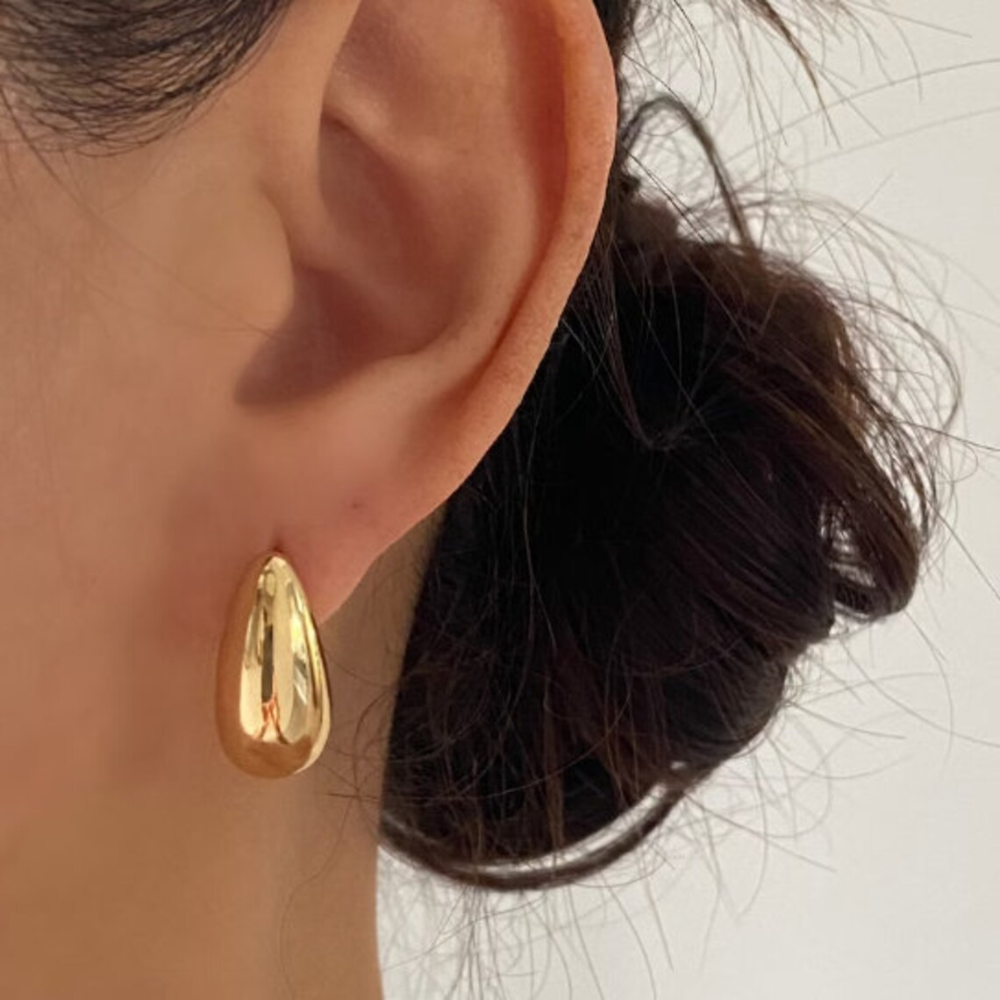 Chunky Waterdrop Earrings - Large Gold Earrings