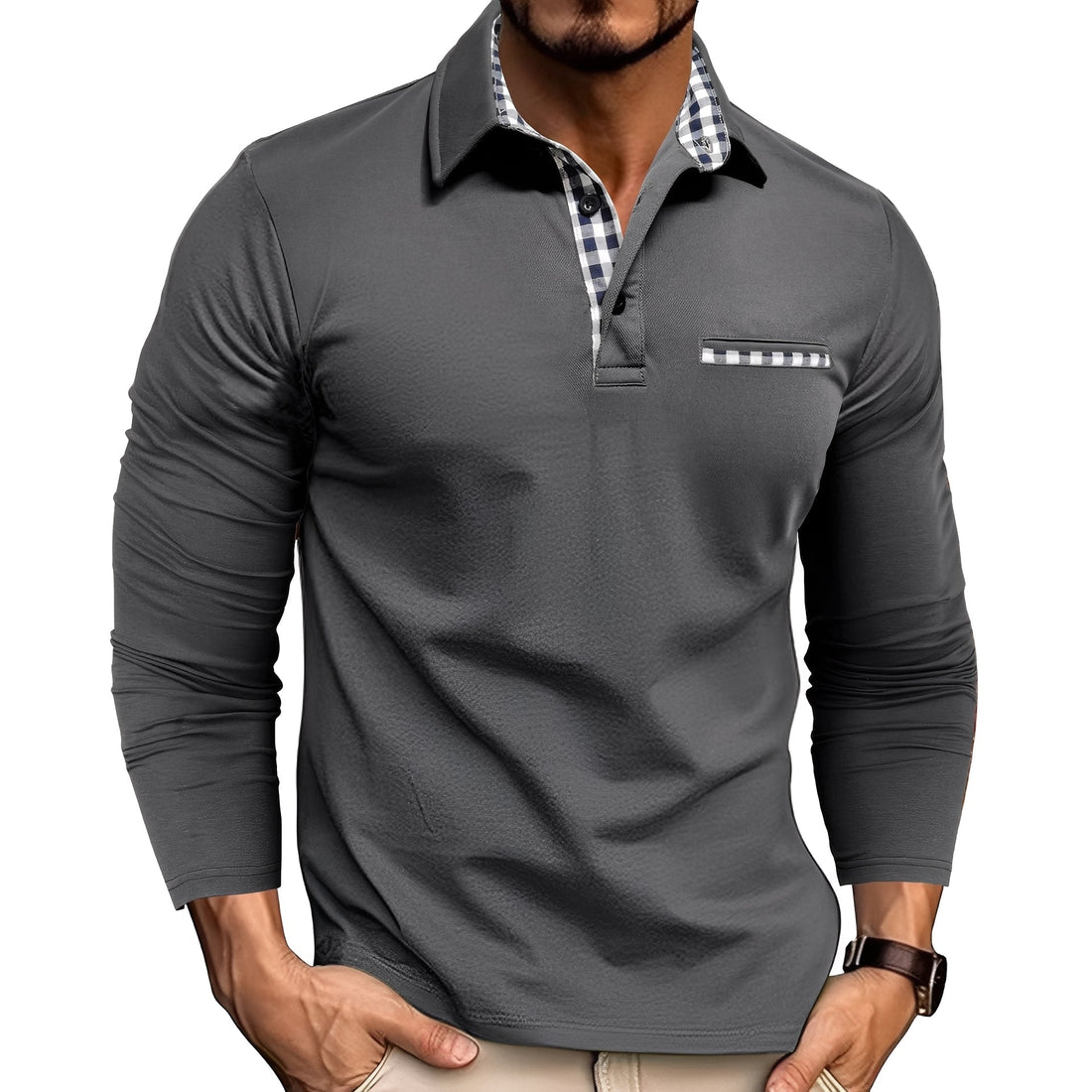 Jerome - Comfortable long-sleeve polo shirt