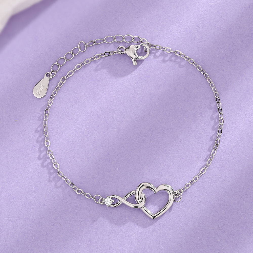 Infinite Heart Bracelet - Delicate CZ Bracelet