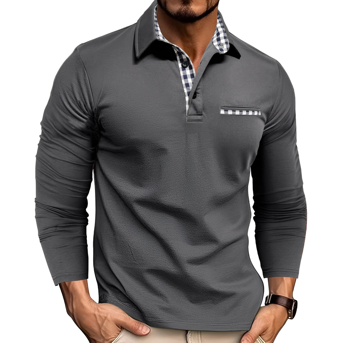 Rupert - Lightweight Men's Long Sleeve Polo Shirt