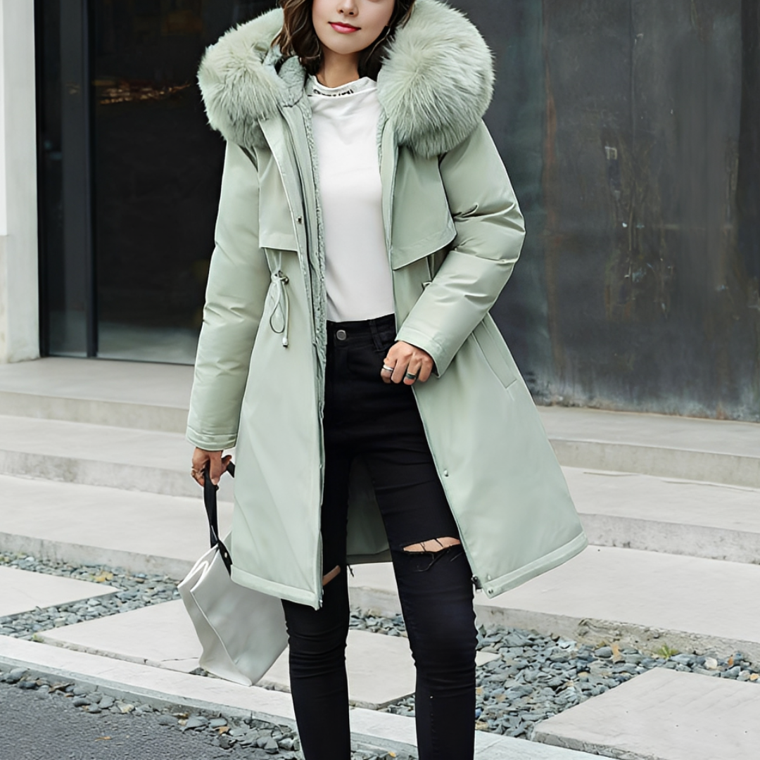 Evangie - Warm and elegant hooded coat