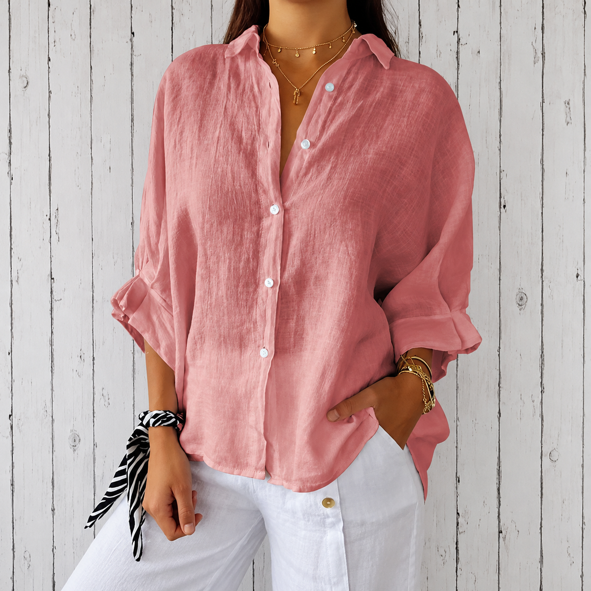 Madison - Elegant Blouse with Classic Design and Buttons
