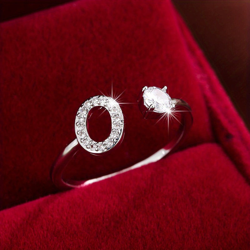 Nova – Modern open ring with initial