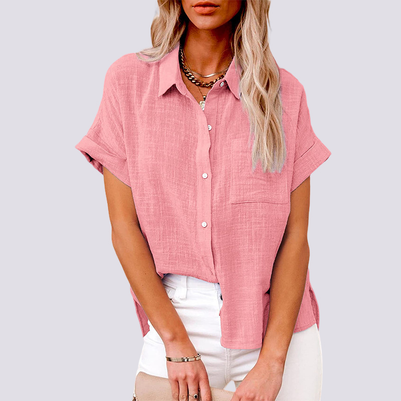 Nicole - Short Sleeve Blouse with Pocket