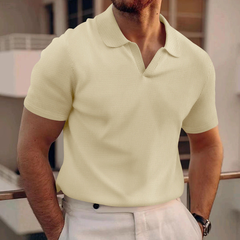 Ollie - Casual waffle polo shirt for men