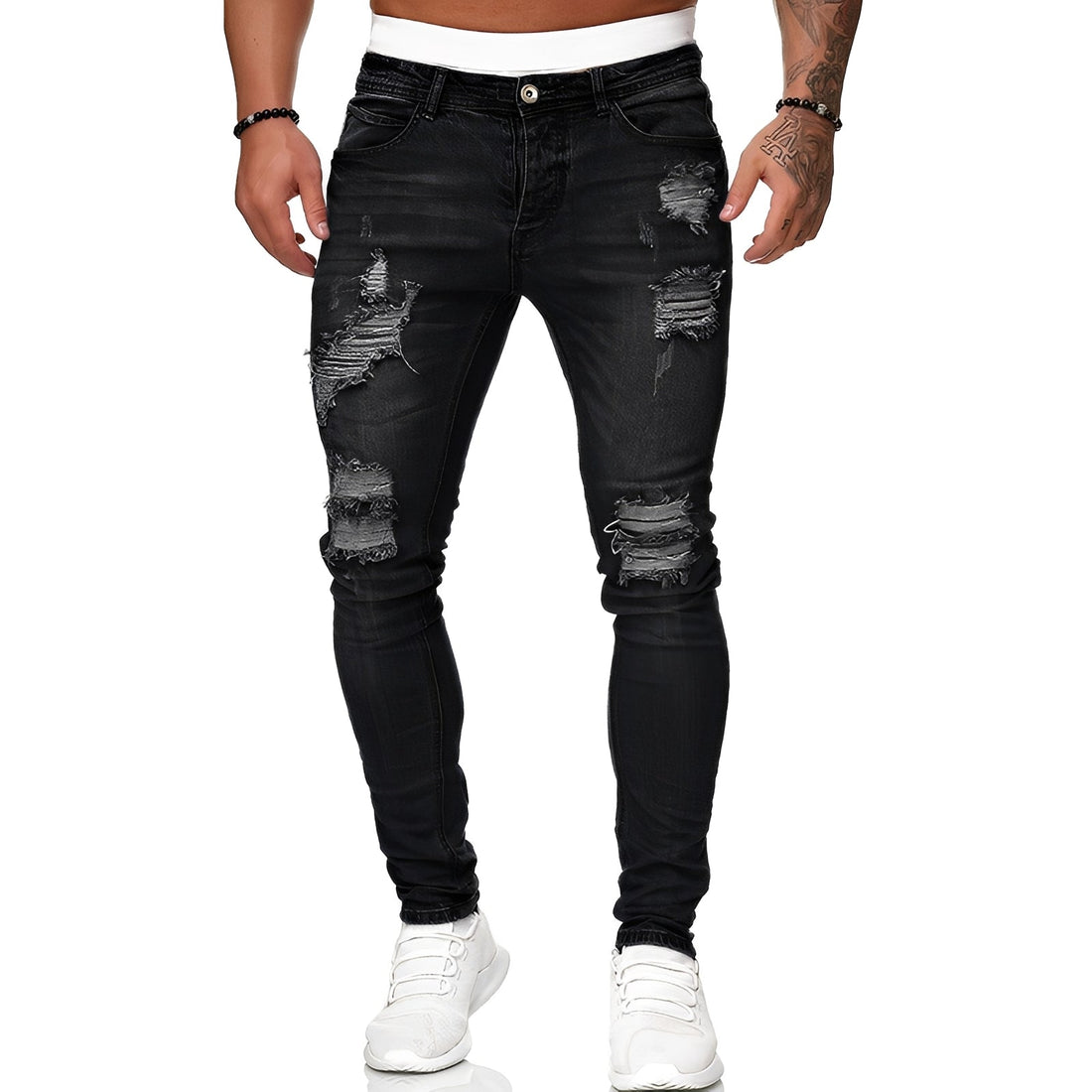 Annie - Casual ripped skinny jeans for men