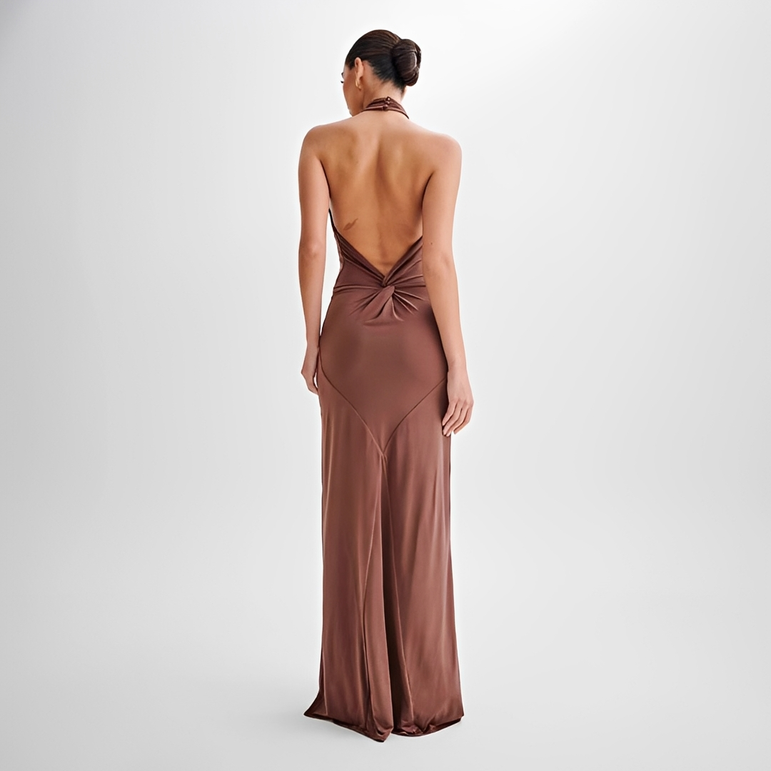 Mabel - Elegant Maxi Dress with Open Back