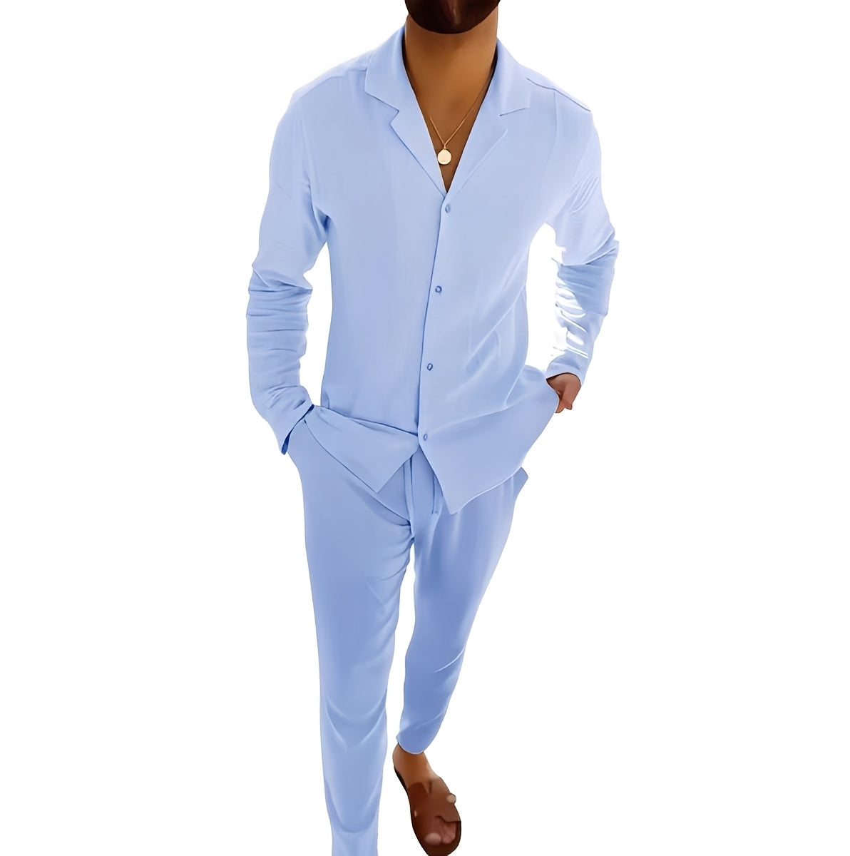 Hadrien - Set of Long-Sleeved Shirt and Pants for Men
