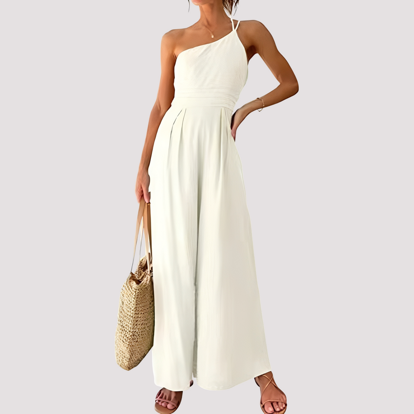 Carla - Stylish one-shoulder wide-leg jumpsuit for women