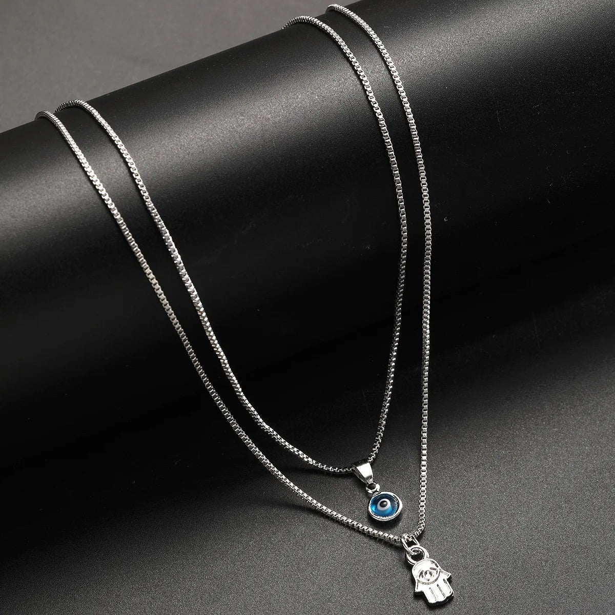Sahar – Two-Row Evil Eye Necklace