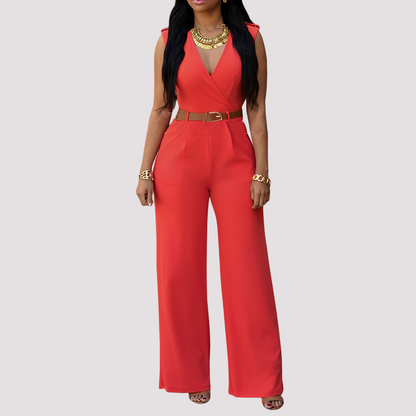 Esther - Elegant belted jumpsuit for women