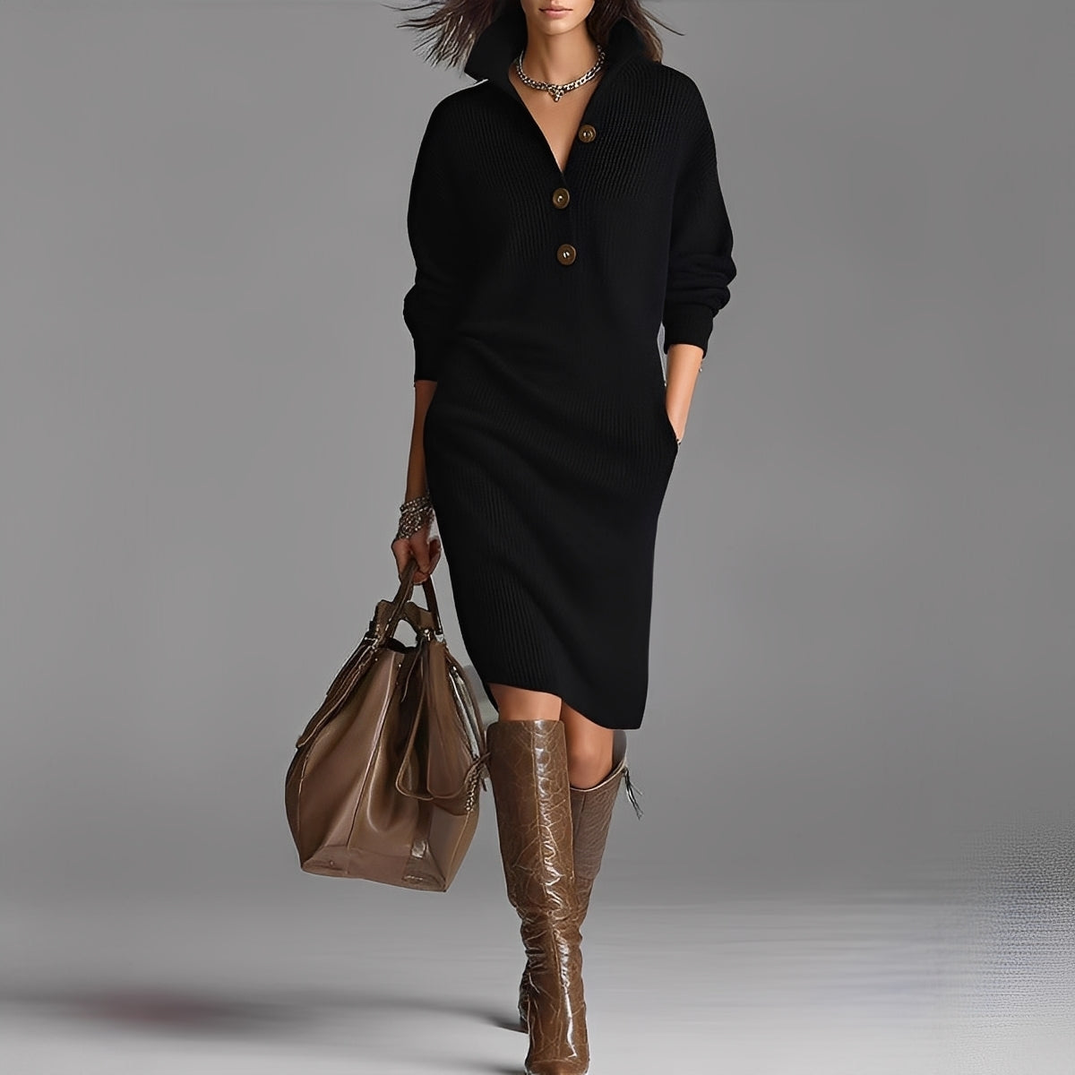 Camryn - Elegant long-sleeve dress