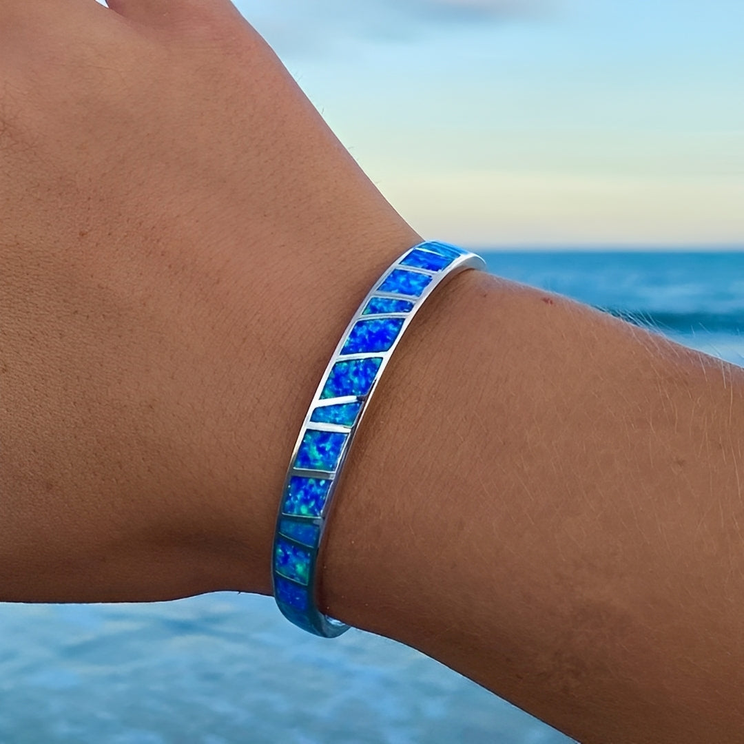 Ocean – Blue Opal and Silver Bracelet