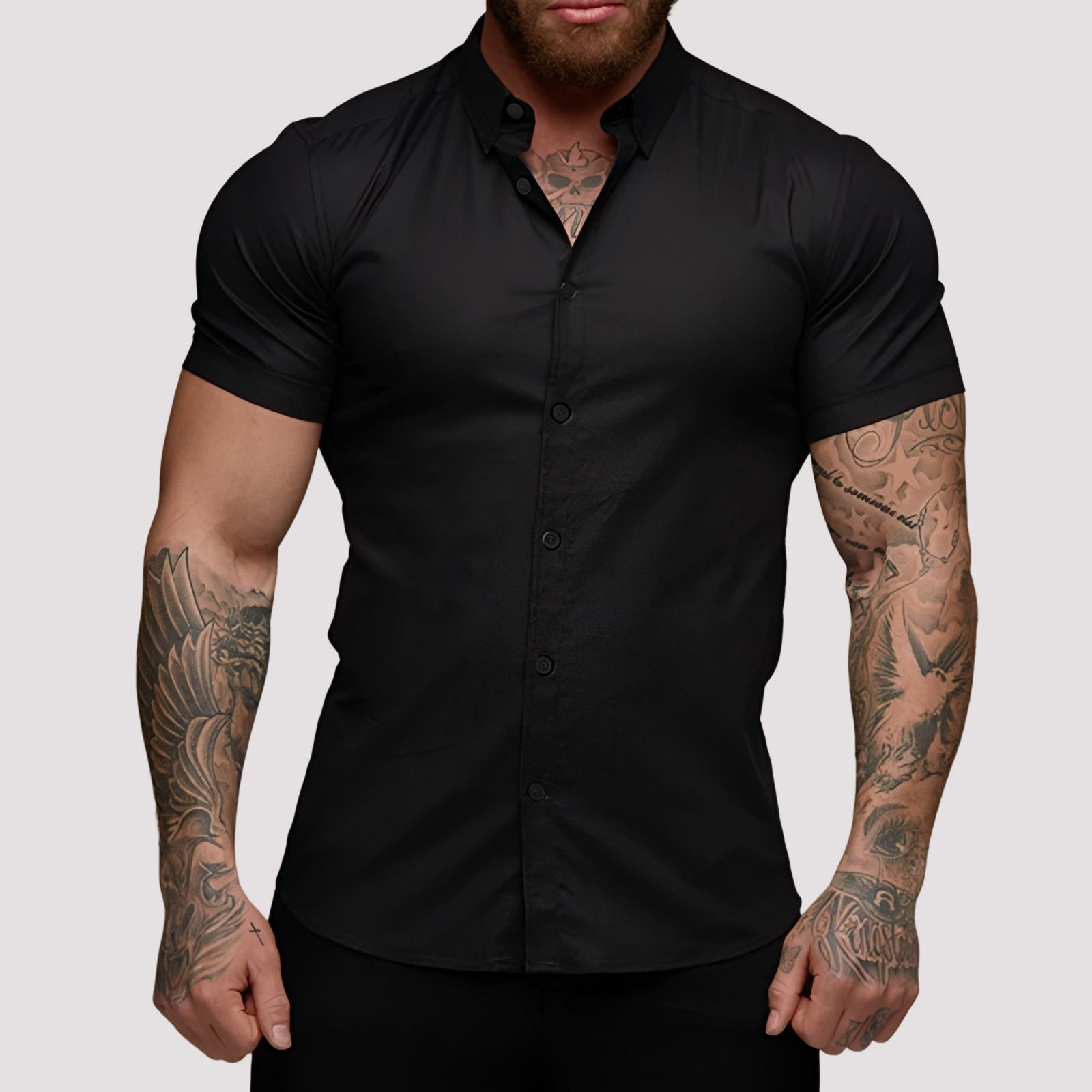 Oscar - Short-Sleeved Slim-Fit Shirt for Men