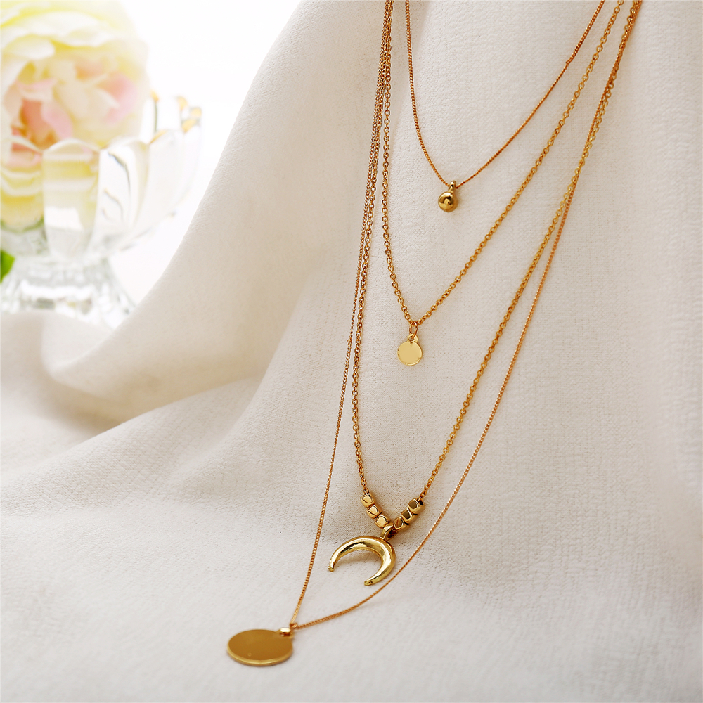 Layered Boho Moon Necklace